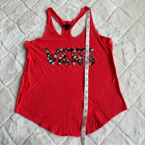 Vans | Red Racerback with Black Floral Daisy Logo | Size Extra Small - Picture 9 of 9